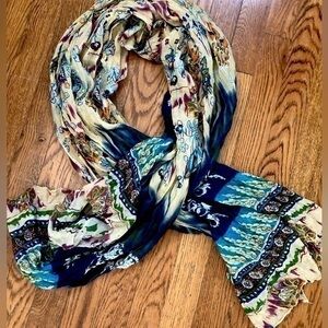 Blue Pink Boho Scarf Wrap Bikini Cover up